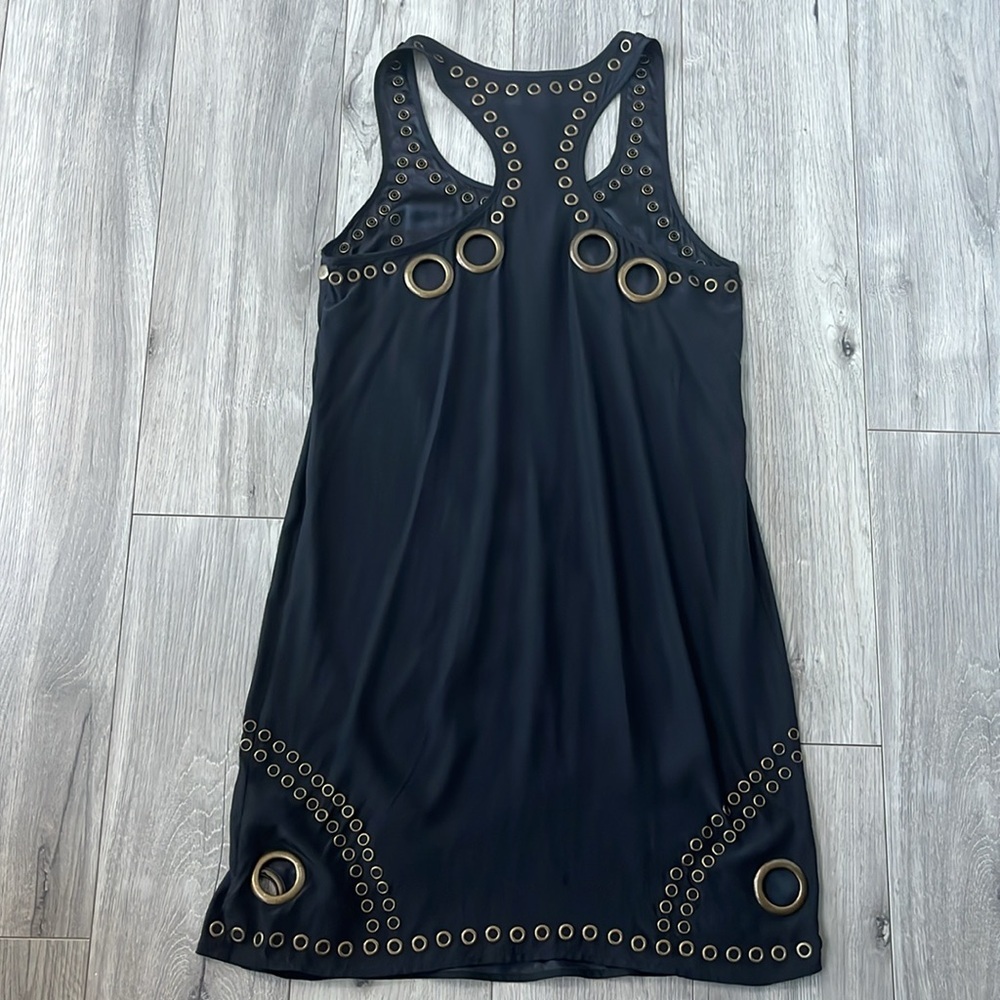 Vintage Y2K Haute Hippie Brass Embellished Dress 100% silk and Gromets - Picture 2 of 5